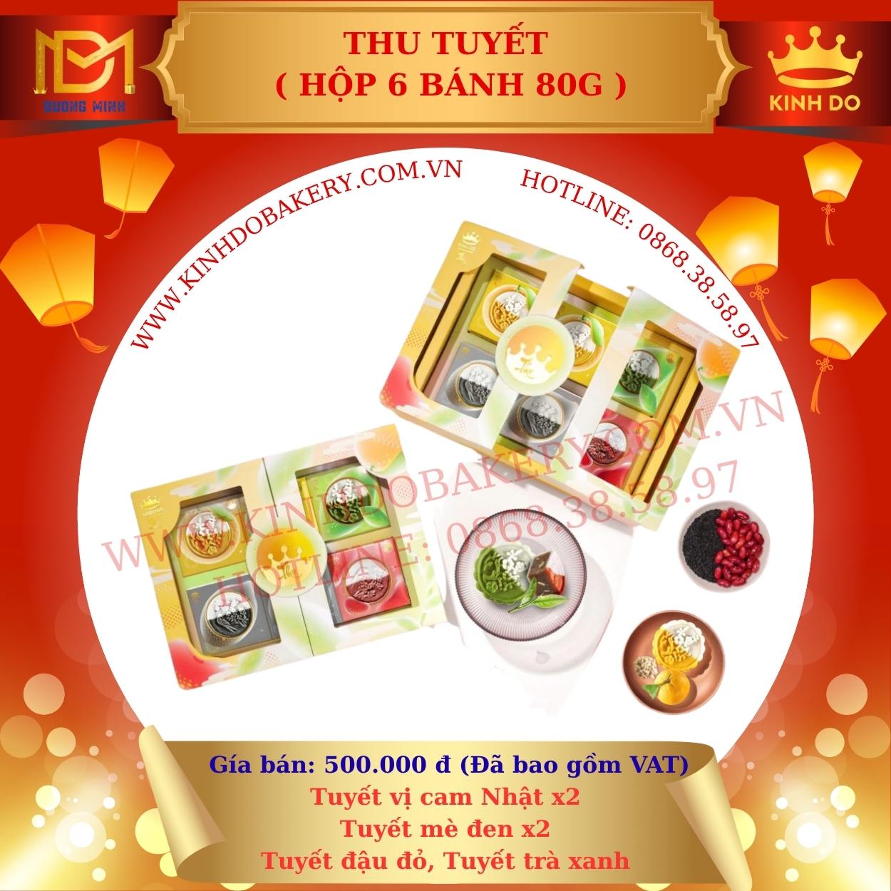 Bánh trung thu Kinh Đô Trung Thu Tuyết - Hộp 6 bánh ( T6 )