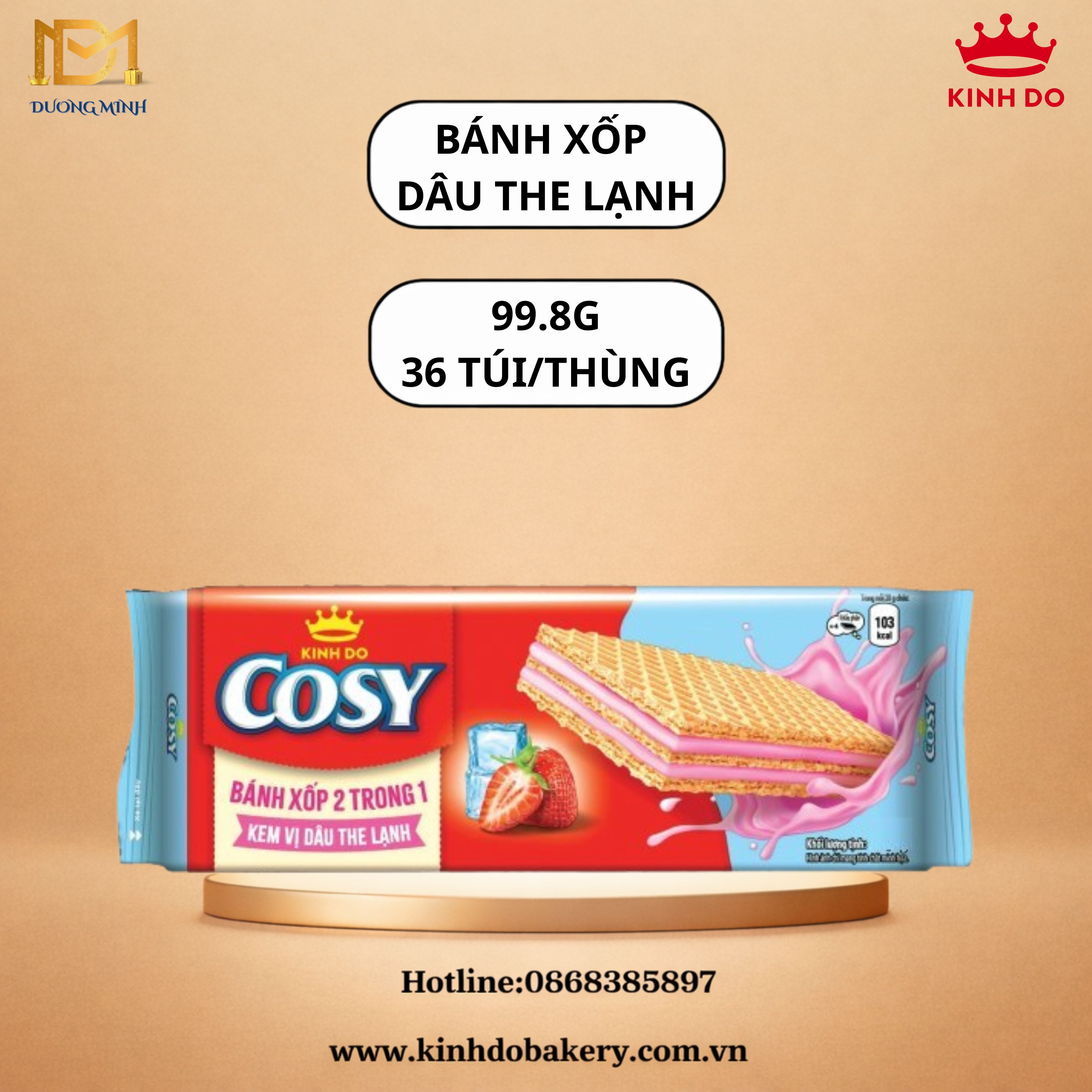 Bánh xốp COSY 99.8g vị dâu the lạnh