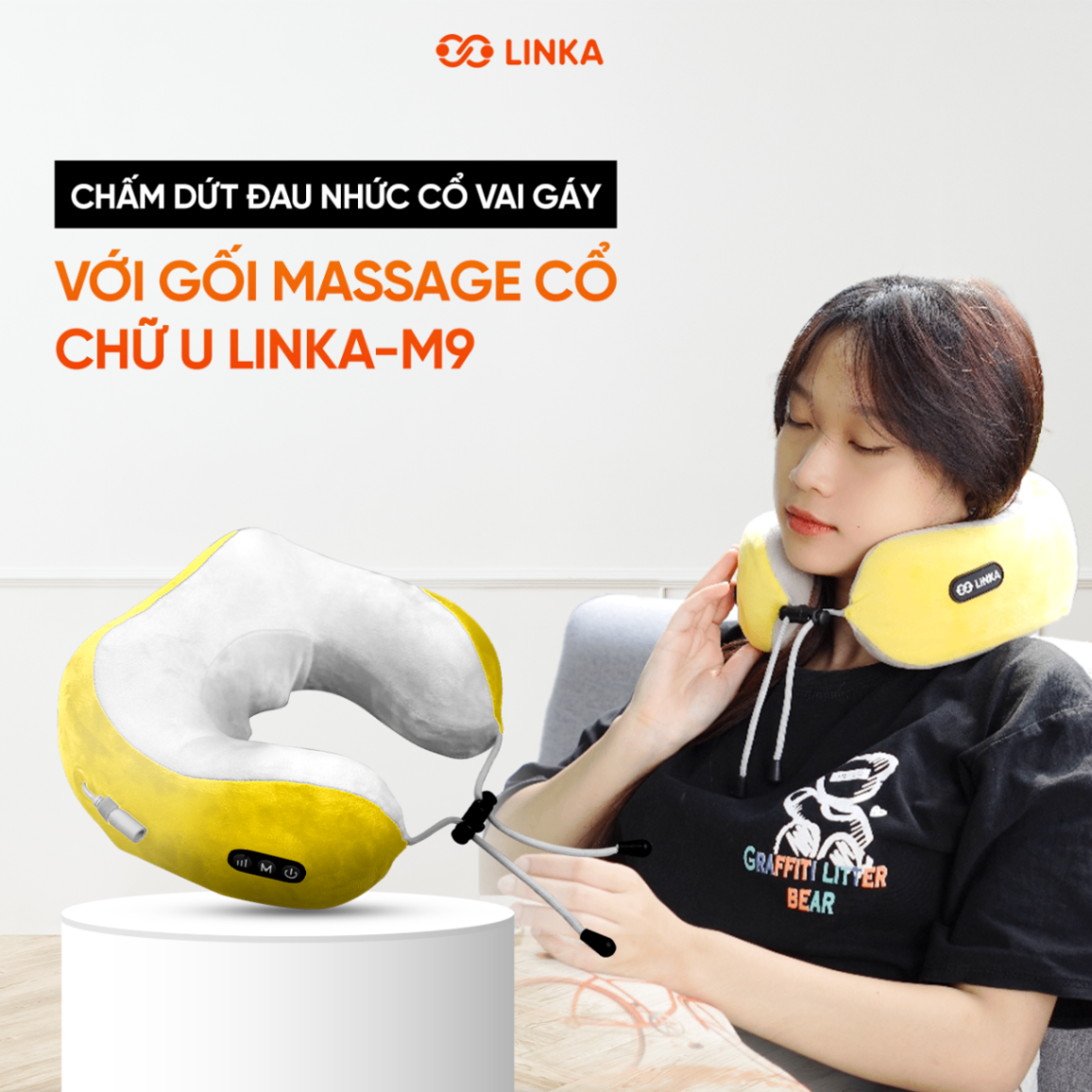 Chấm Dứt Đau Nhức Cổ Vai Gáy Với Gối Massage Cổ Chữ U LINKA-M9