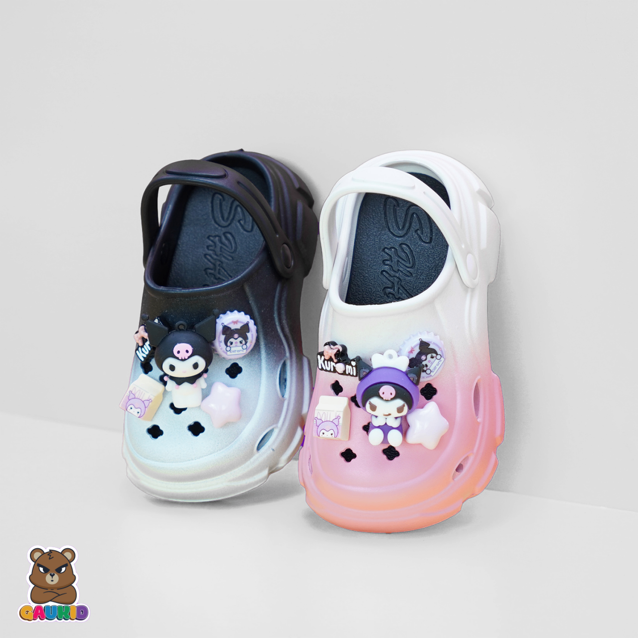 Dép Crocs Kuromi Đế Cao 5cm Phối Màu Cho Bé Gái GAUKID-G02