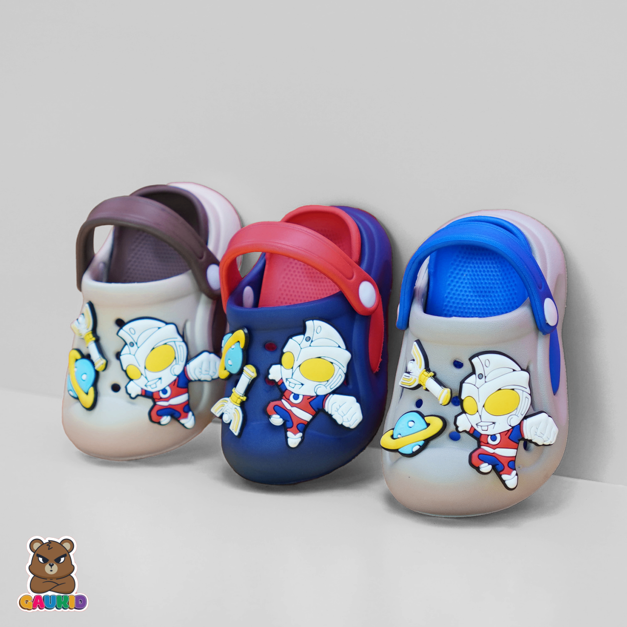 Dép Crocs Gắn Sticker Ultraman Cho Bé Trai GAUKID-G11