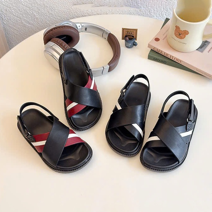 Sandal Da Trơn Quai Chéo