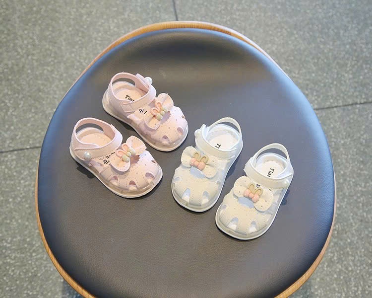 Sandal Tập Đi Thỏ Nơ Đèn Nháy