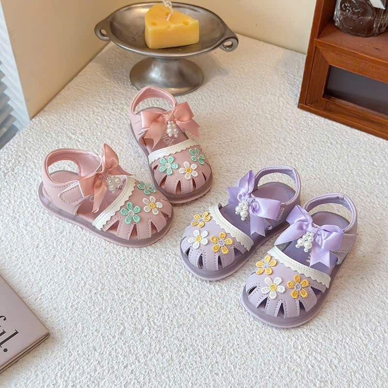 Sandal Tập Đi BG Hoa Quai Nơ Hạt