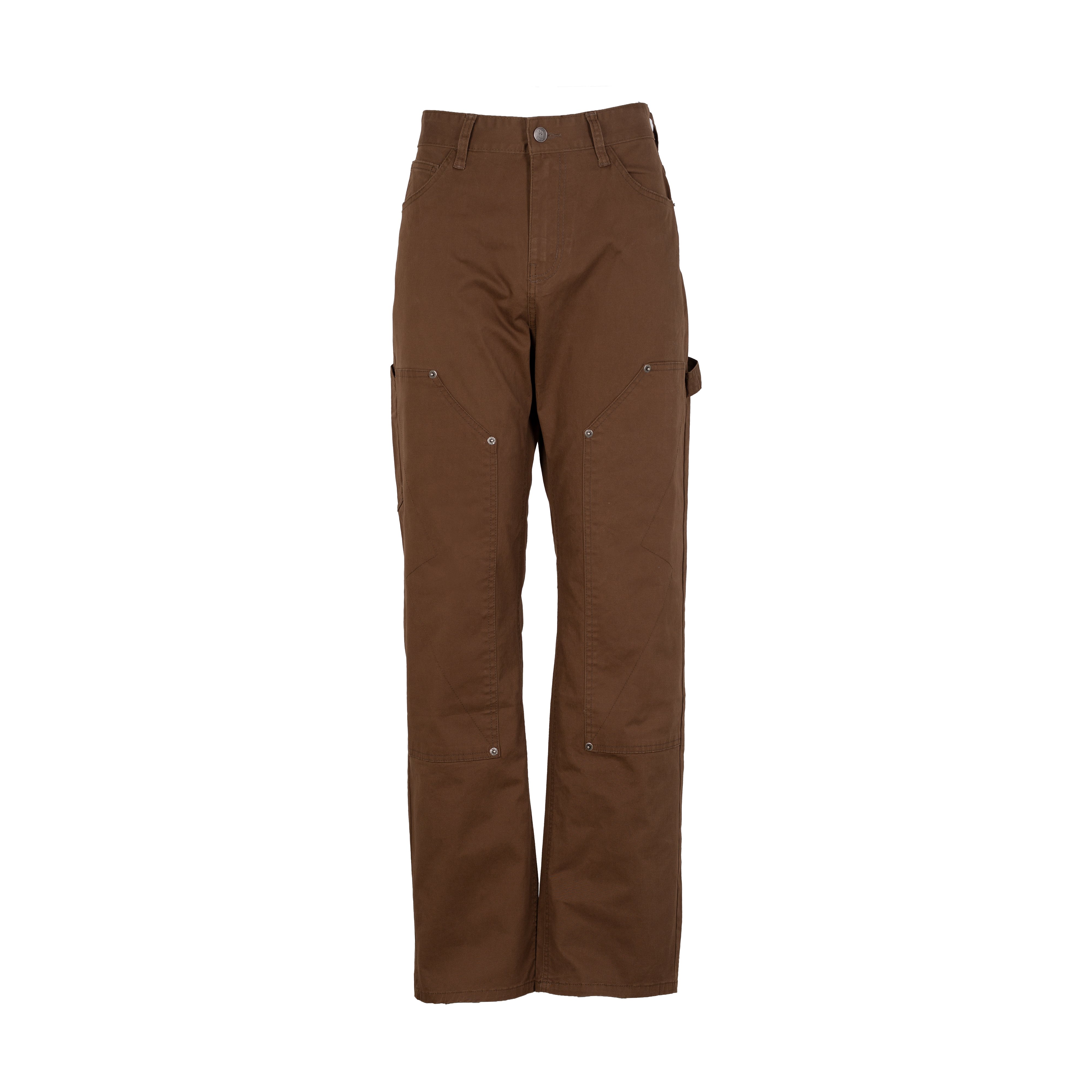 ZZ DOUBLE KNEES KHAKI PANTS - MOCHA