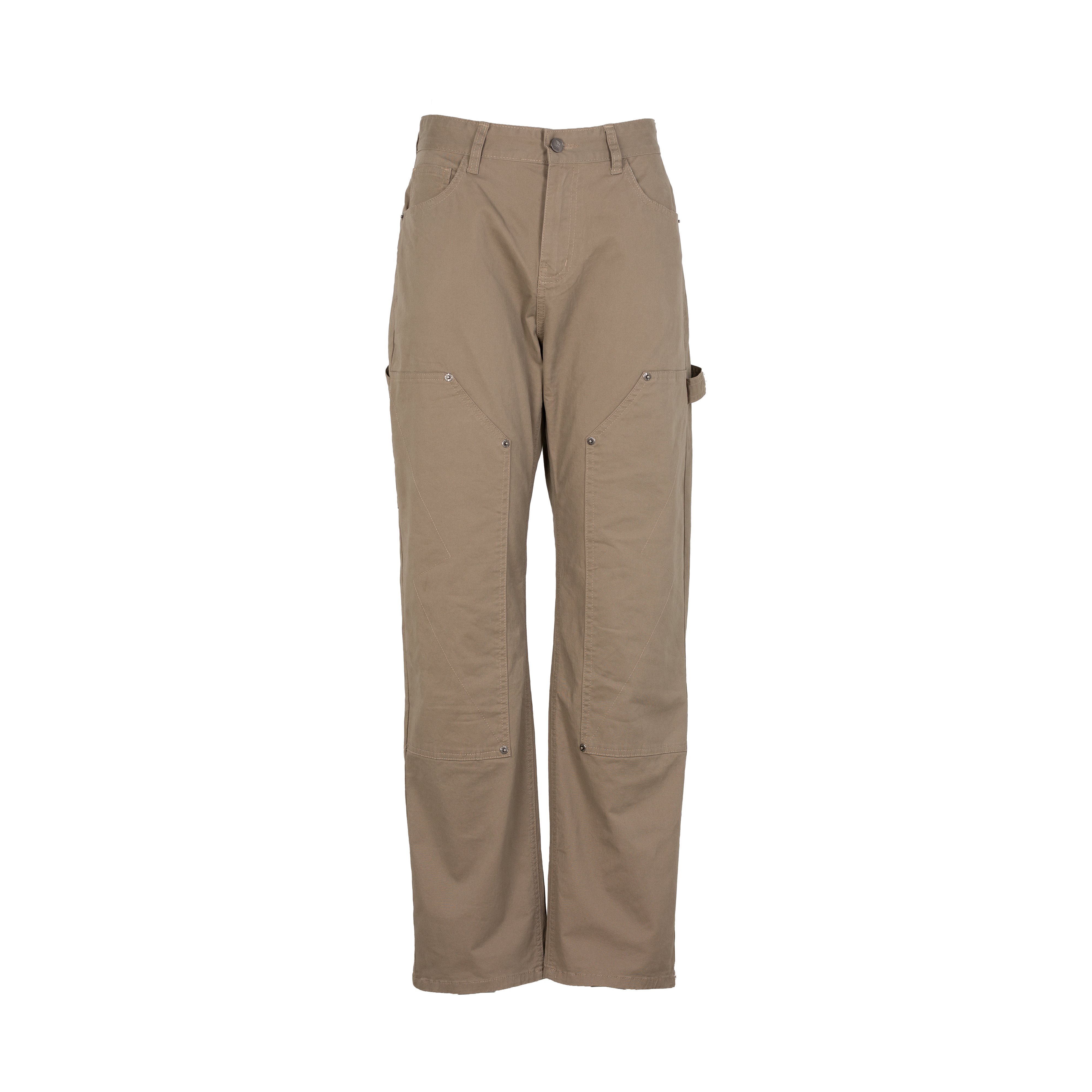 ZZ DOUBLE KNEES KHAKI PANTS - BEIGE