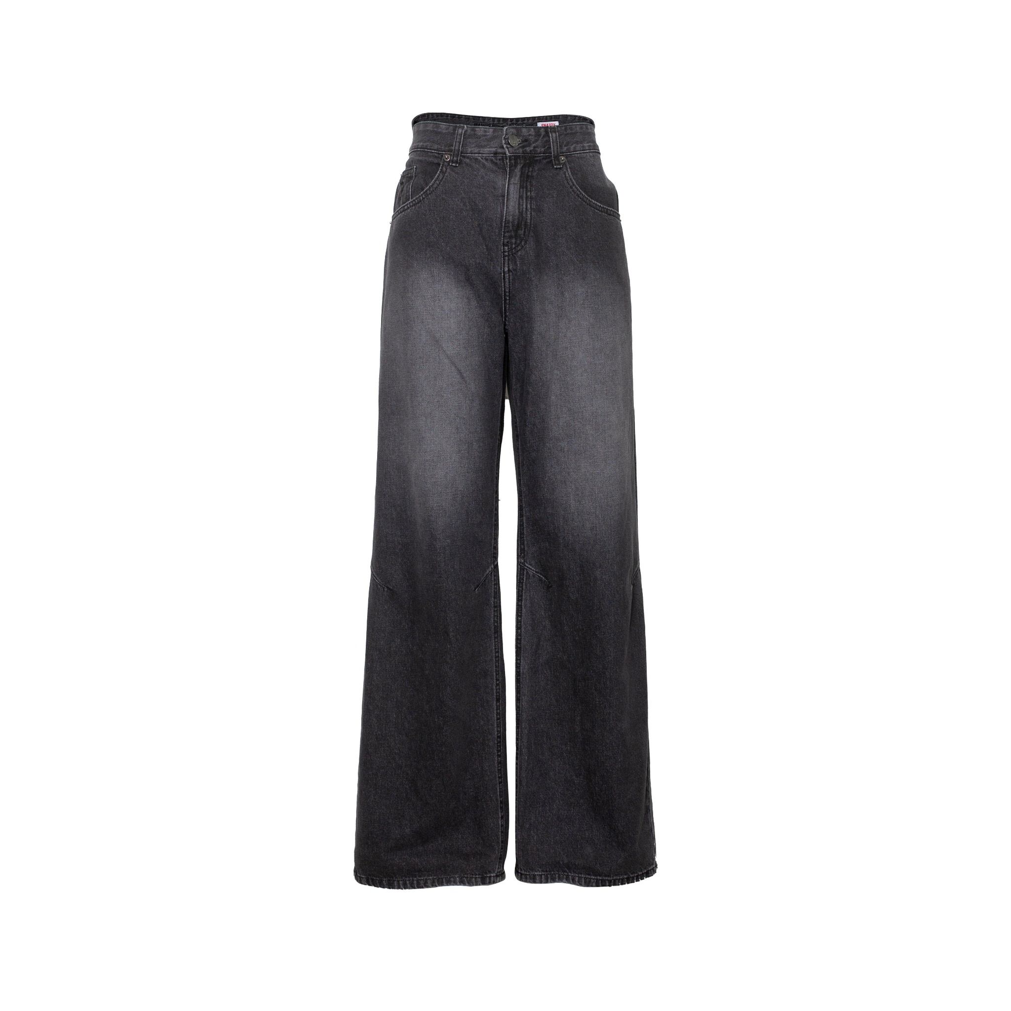 LOW-RISE FADED JEANS - DARK GREY