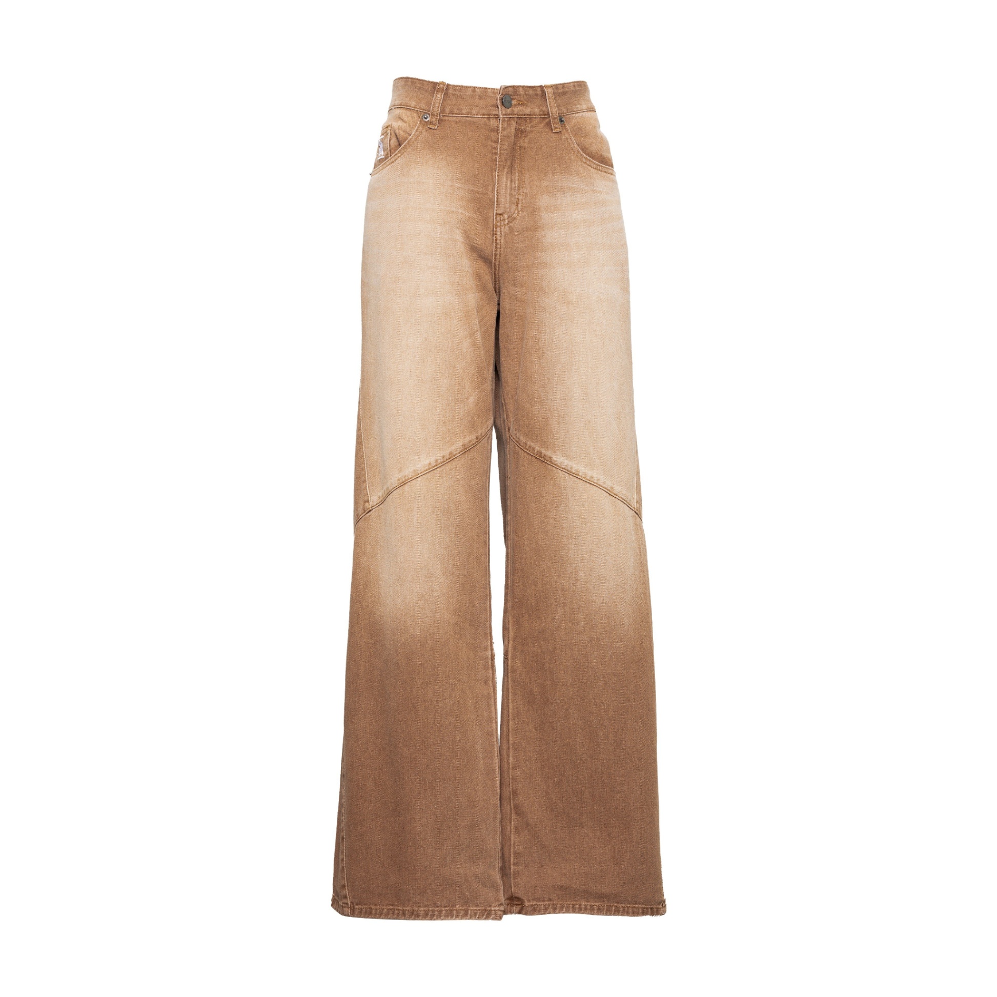 LOW-RISE FADED JEANS - GOLDEN BROWN