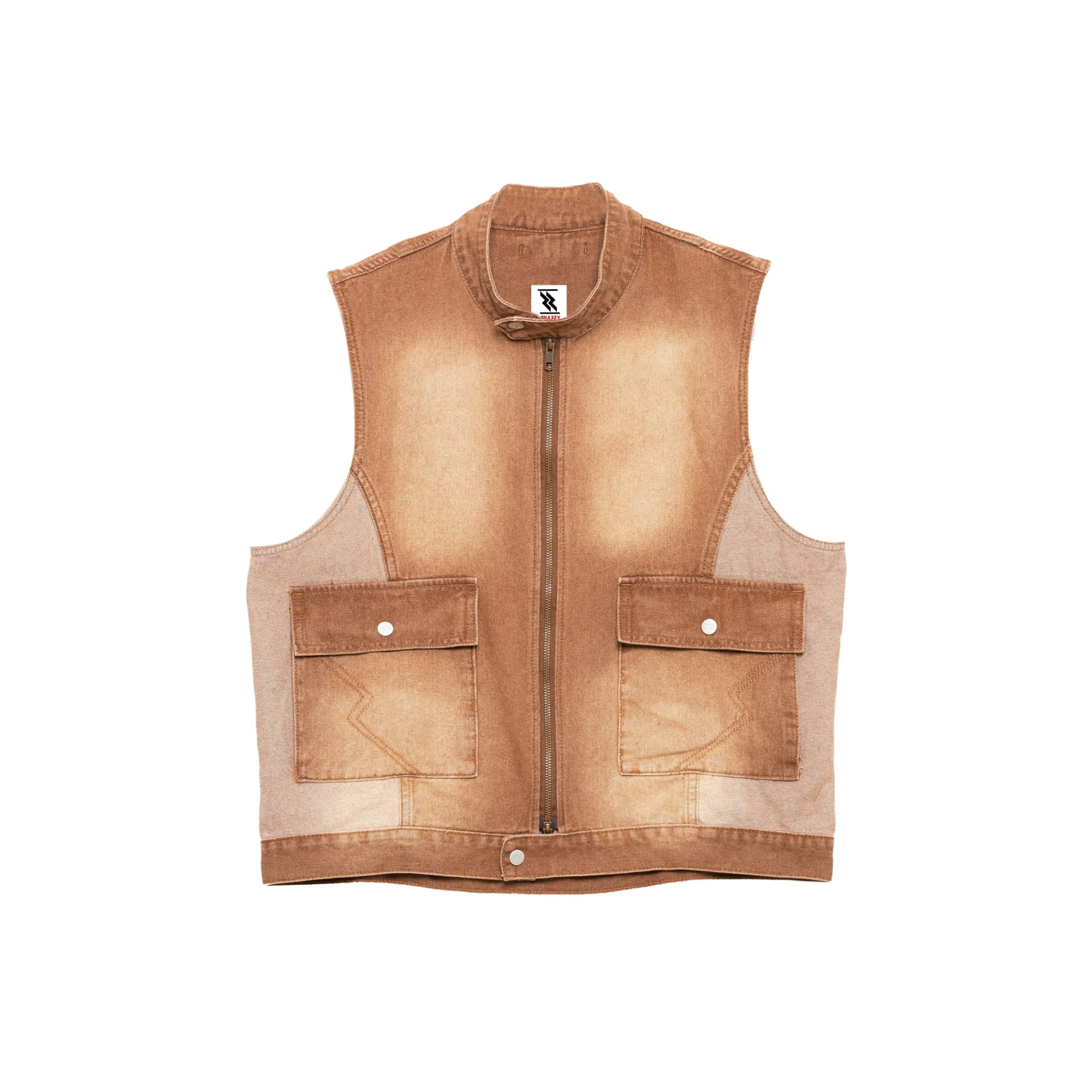 DENIMITE BIKER VEST - GOLDEN BROWN