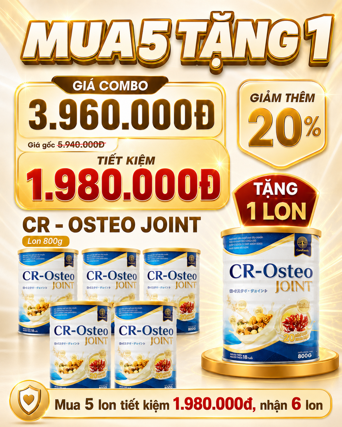 Bảng Giá Sữa Canxi Cao Cấp CR-Osteo Joint Chính Hãng Mới Nhất