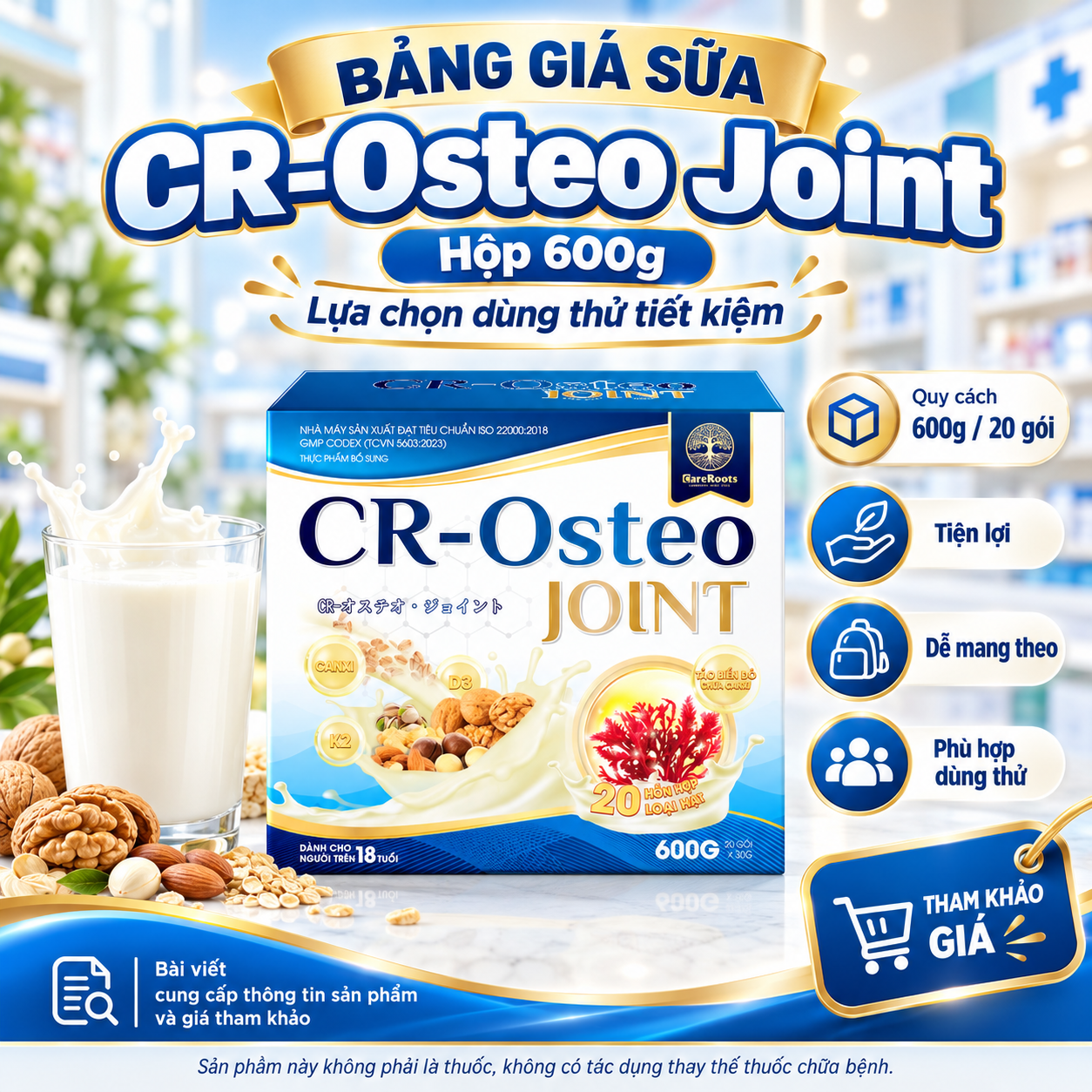Bảng Giá Sữa CR-Osteo Joint Hộp 600g – Lựa Chọn Dùng Thử Tiết Kiệm