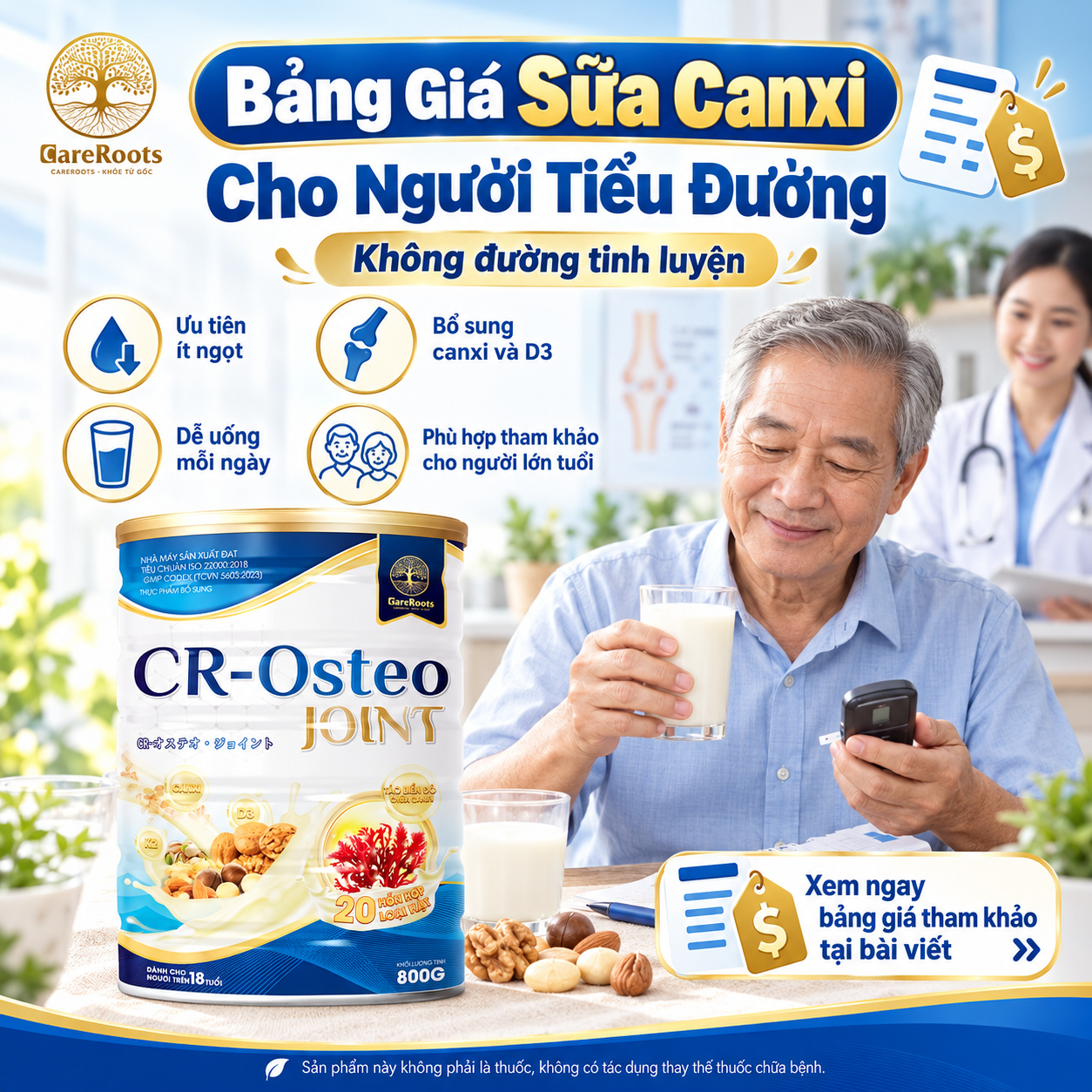 Bảng Giá Sữa Canxi Cho Người Tiểu Đường – Không Đường Tinh Luyện