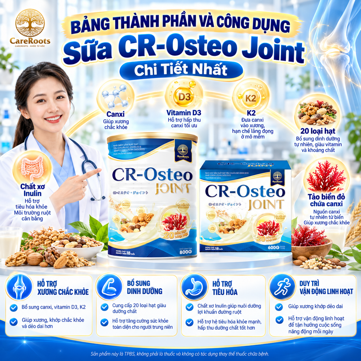 Bảng Thành Phần Và Công Dụng Sữa CR-Osteo Joint Chi Tiết Nhất