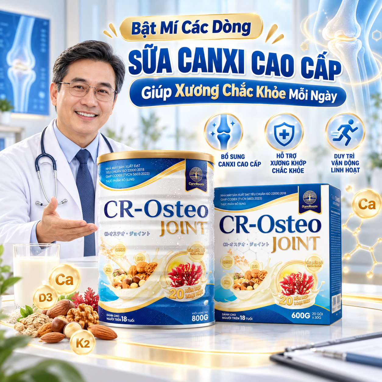 Bật Mí Các Dòng Sữa Canxi Cao Cấp Giúp Xương Chắc Khỏe Mỗi Ngày
