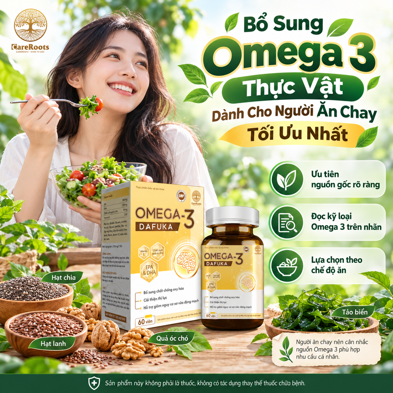 Bổ Sung Omega 3 Thực Vật Dành Cho Người Ăn Chay Tối Ưu Nhất