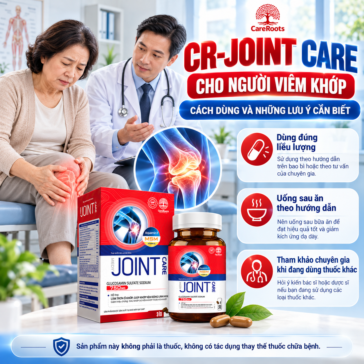 CR-Joint Care Cho Người Viêm Khớp Cách Dùng Và Những Lưu Ý Cần Biết