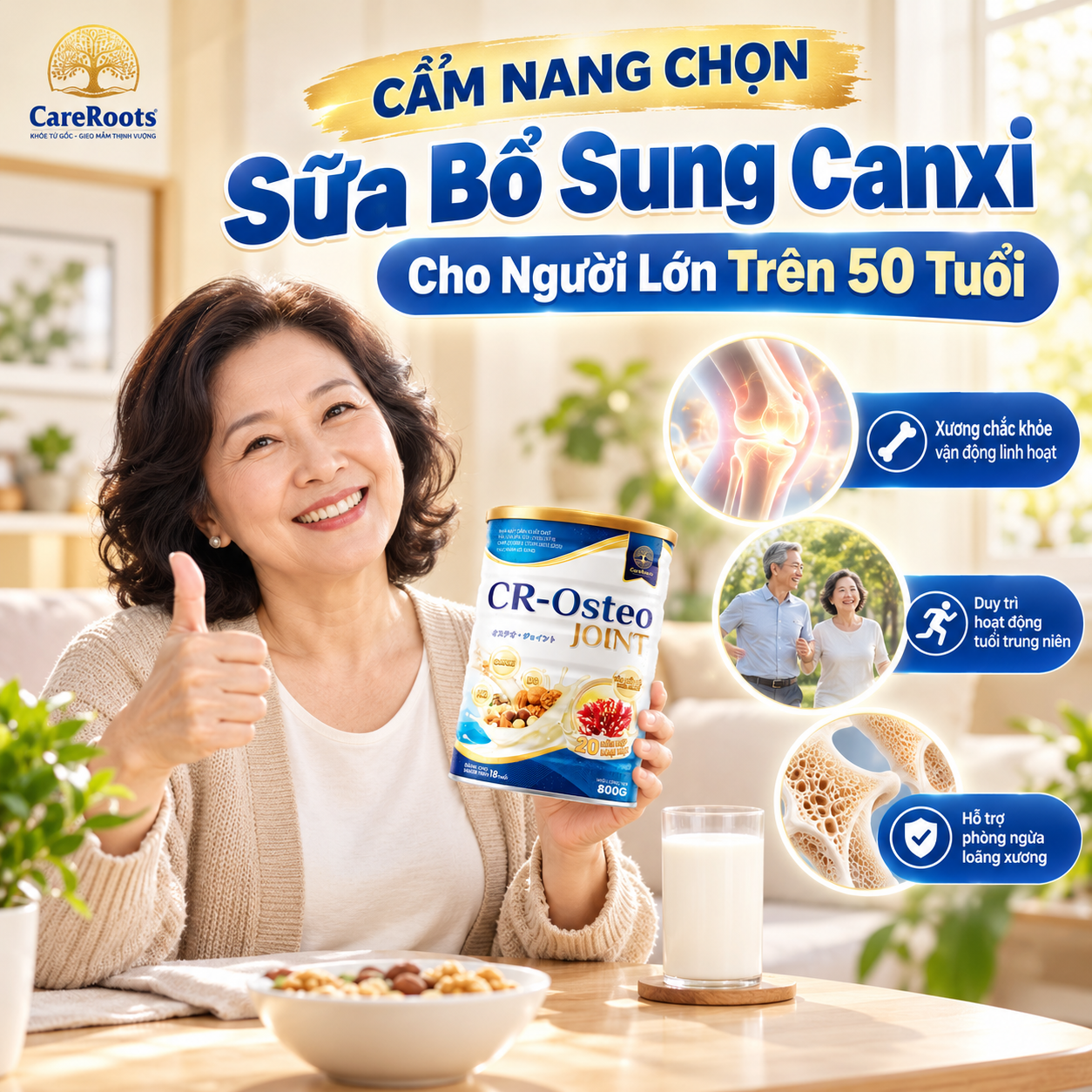 Cẩm Nang Chọn Sữa Bổ Sung Canxi Cho Người Lớn Trên 50 Tuổi