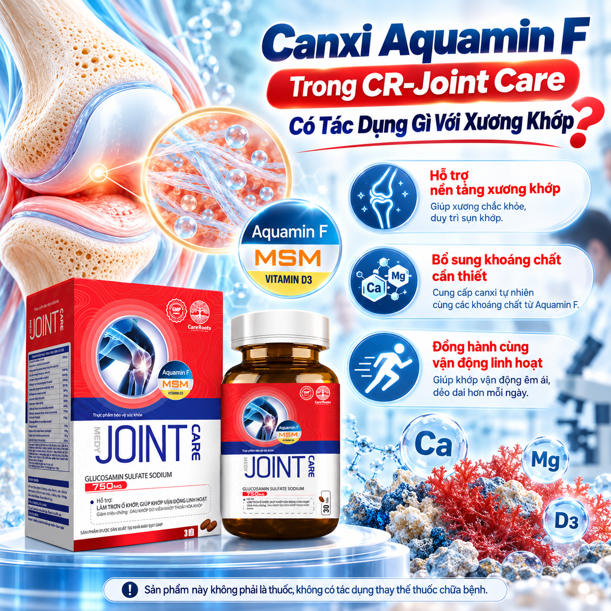 Canxi Aquamin F Trong CR-Joint Care Có Tác Dụng Gì Với Xương Khớp