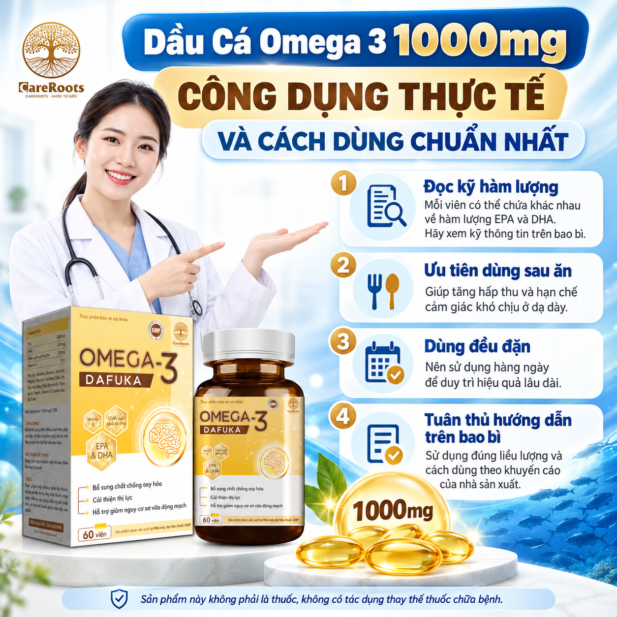 Dầu Cá Omega 3 1000mg Công Dụng Thực Tế Và Cách Dùng Chuẩn Nhất