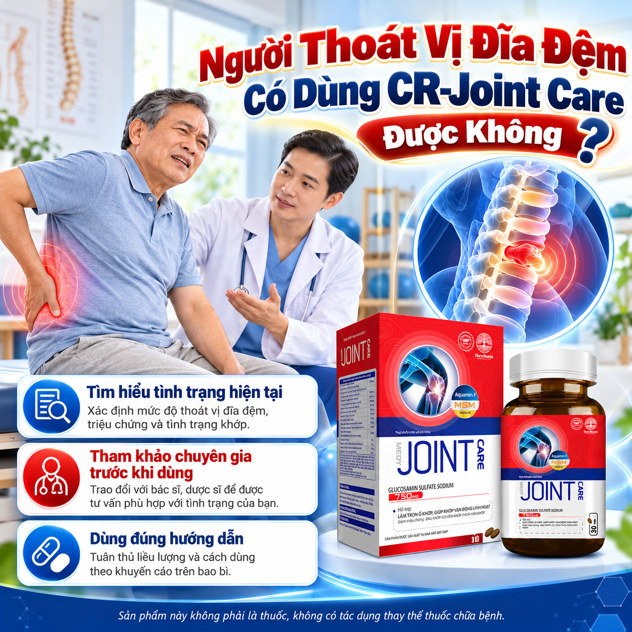 Người Thoát Vị Đĩa Đệm Có Dùng CR-Joint Care Được Không