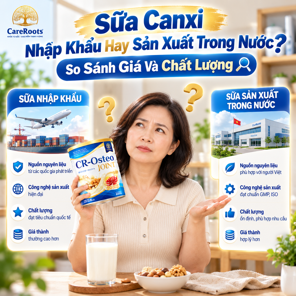 Sữa Canxi Nhập Khẩu Hay Sản Xuất Trong Nước: So Sánh Giá Và Chất Lượng