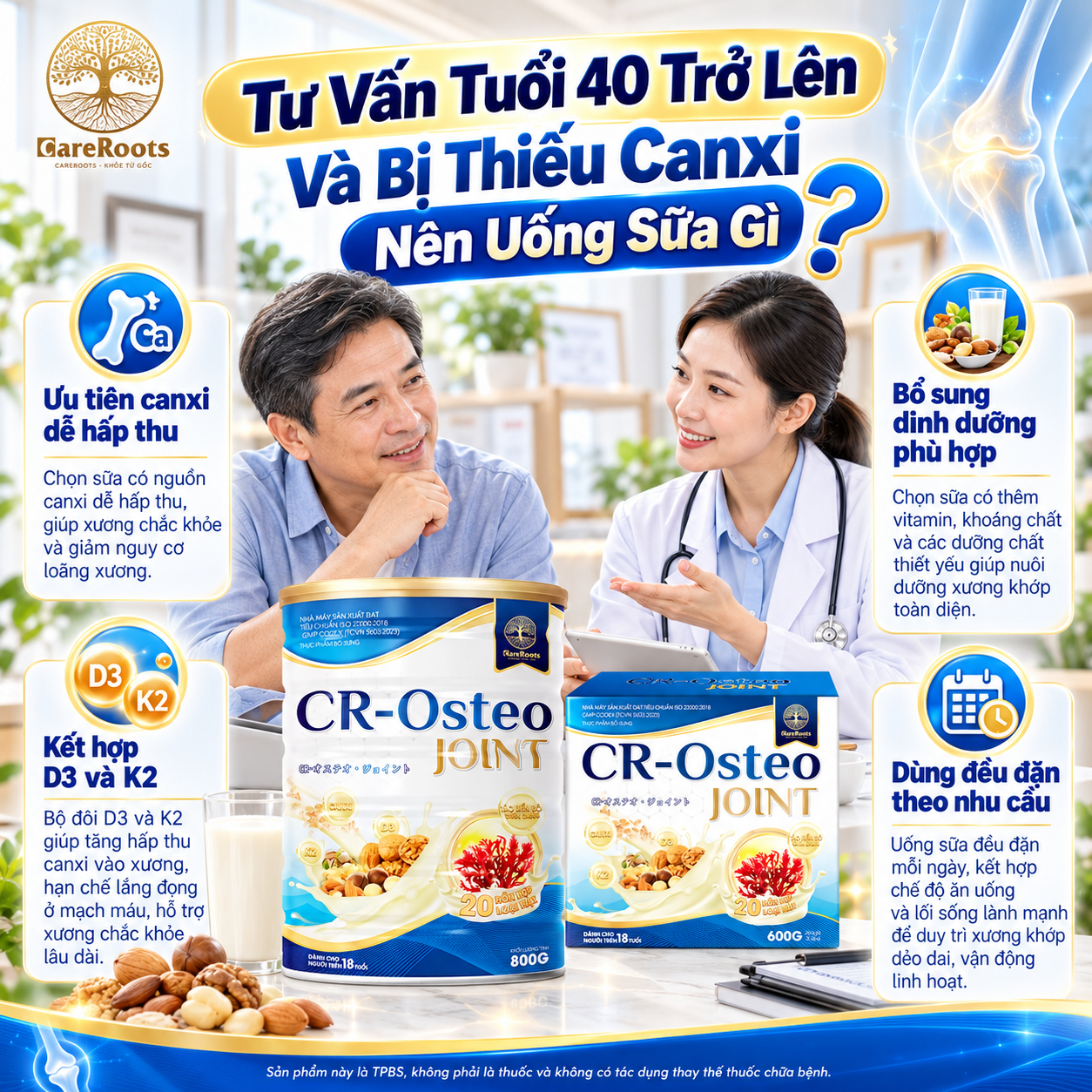 Tư Vấn Tuổi 40 Trở Lên Và Bị Thiếu Canxi Nên Uống Sữa Gì