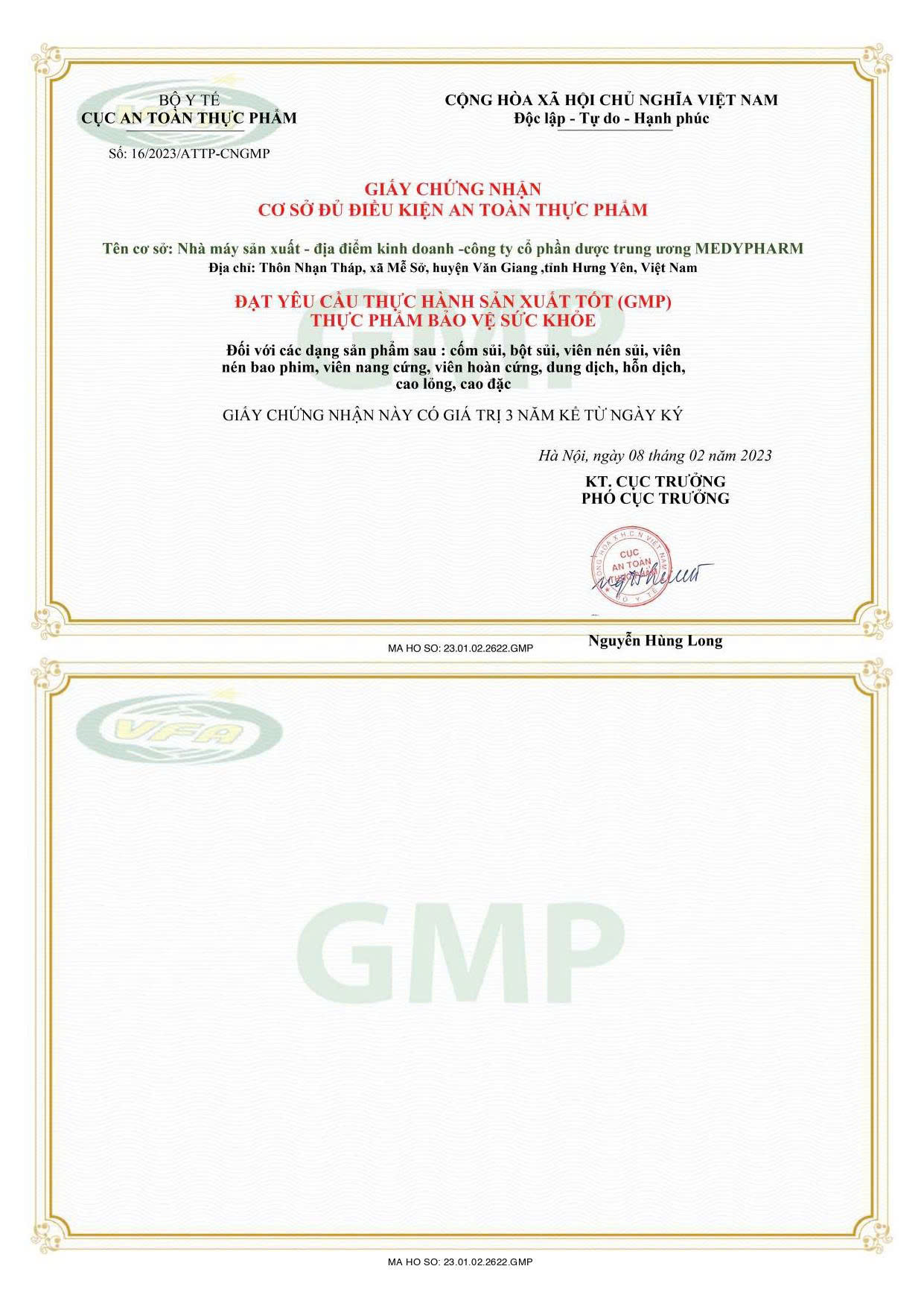Giấy chứng nhận GMP nhà máy sản xuất - tiêu chí chọn sản phẩm xương khớp chính hãng