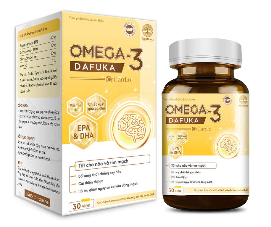 Cr Cardio Omega-3 Dafuka Bổ Sung DHA, EPA, Dầu Hạt Óc Chó 30 viên