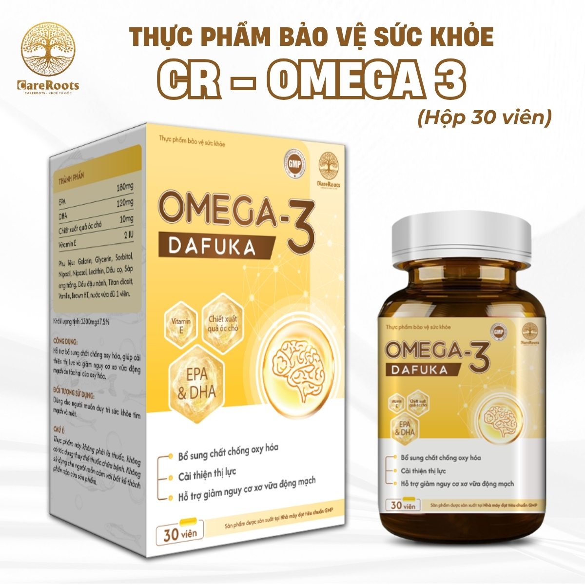 CR-Omega-3 Bổ Sung DHA, EPA, Dầu Hạt Óc Chó, Hộp 30 viên