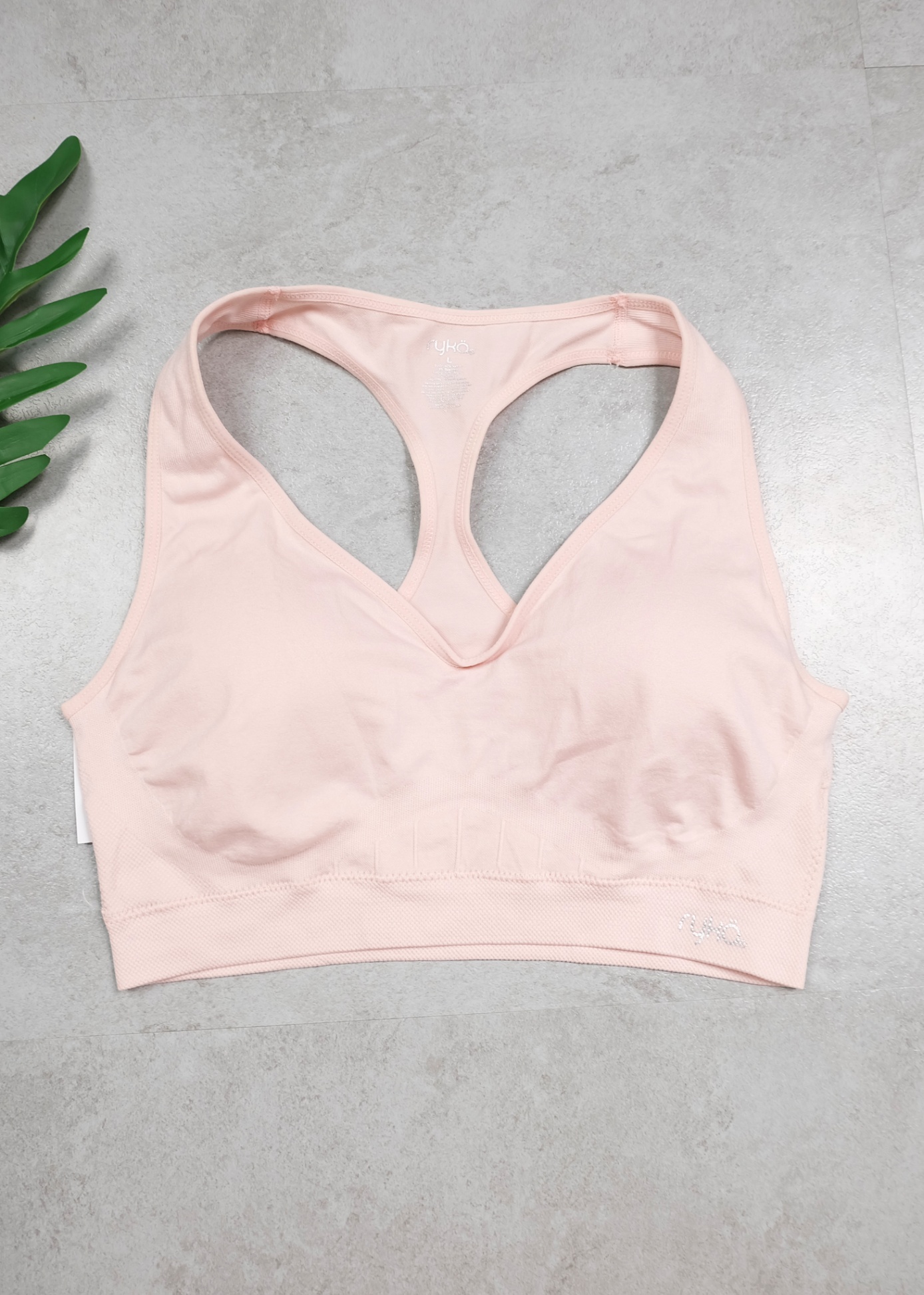 Sport bra Ryka vải dệt cổ tim