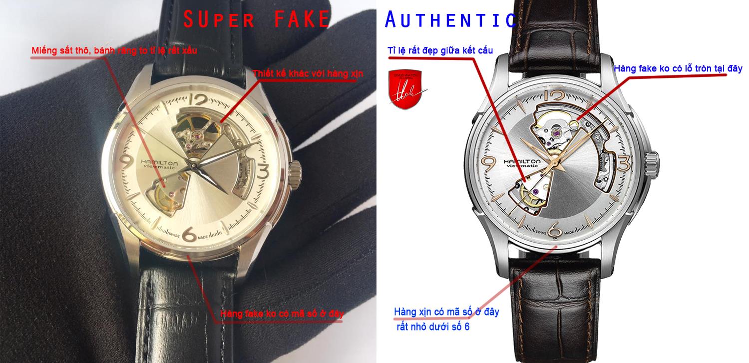 Cảnh báo đồng hồ Hamilton jazzmaster opent heart siêu nhái (superfake)