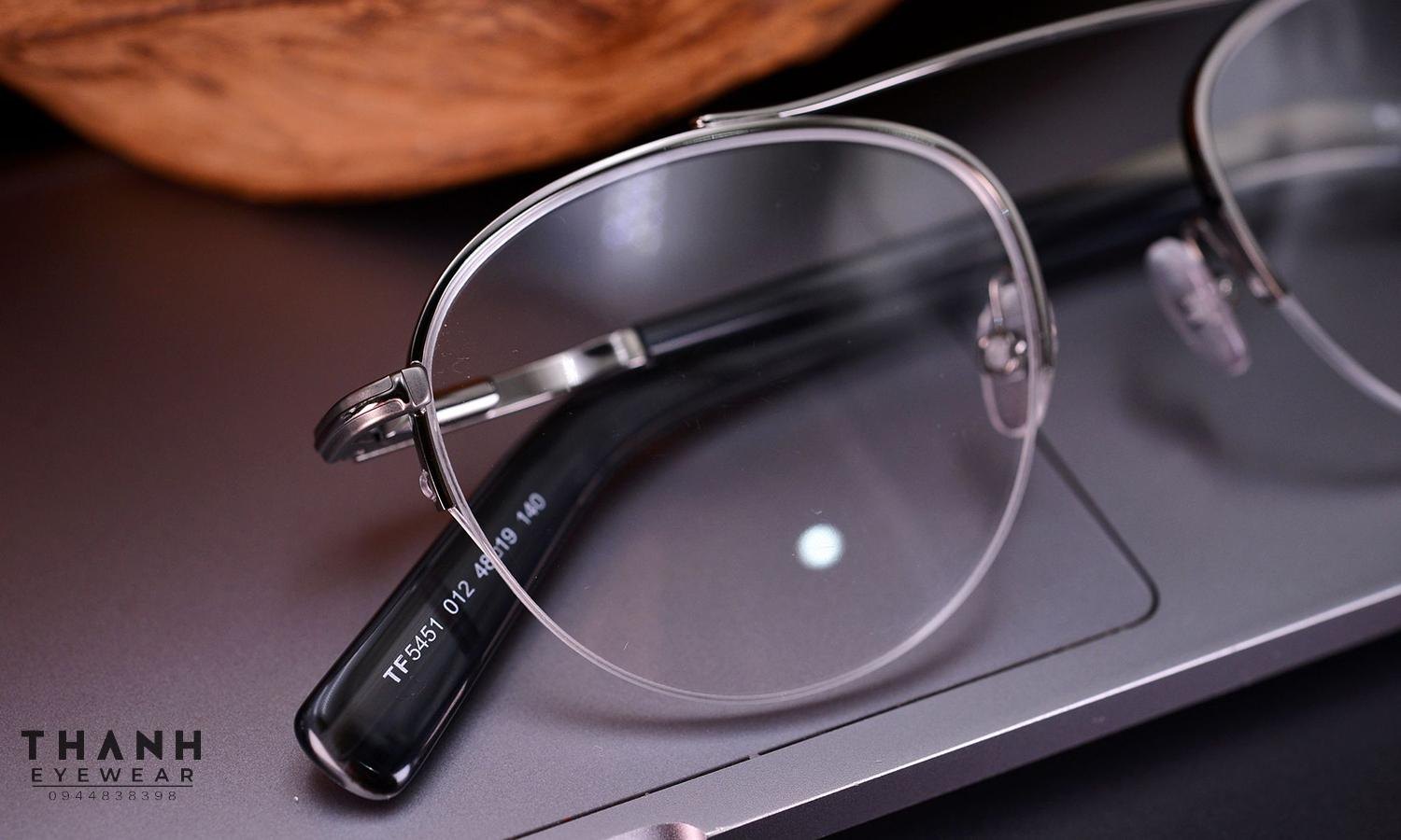 Gọng kính Tom Ford TF5451 012 Silver/Black Half Rim Oval
