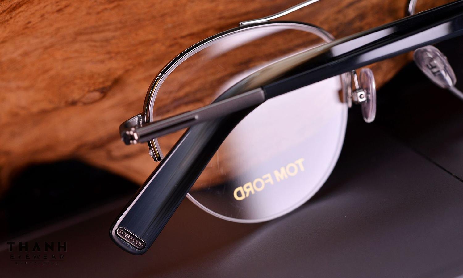 Gọng kính Tom Ford TF5451 012 Silver/Black Half Rim Oval