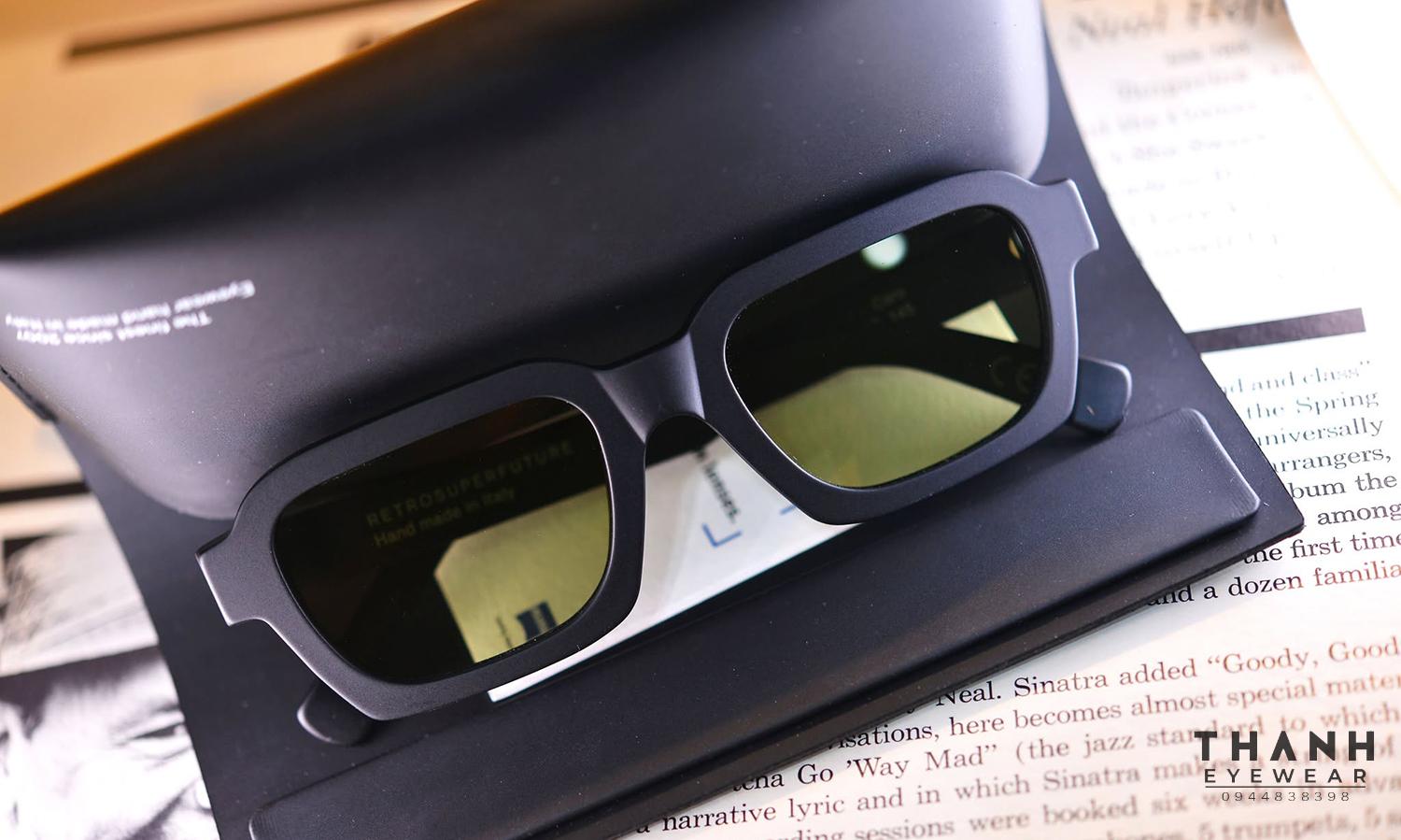 Kính râm RetroSuperFuture CARO HIW Mat Black Green Lens