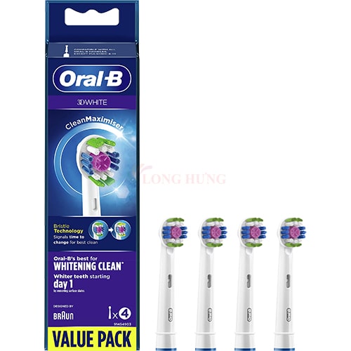 Đầu bàn chải thay thế bàn chải điện Oral-B 3D White 91454903 (Set 4 cái)