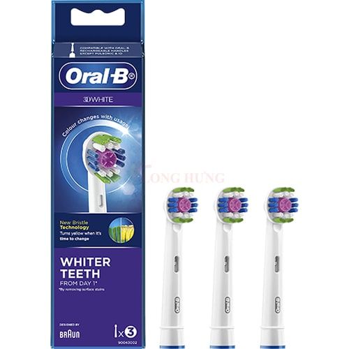 Đầu bàn chải thay thế bàn chải điện Oral-B 3D White 90043002 (Set 3 cái)