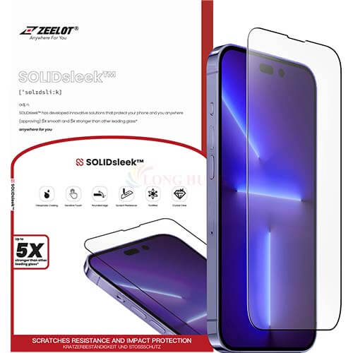 Dán màn hình cường lực Full viền chống vân tay Zeelot SOLIDsleek iPhone 14 Series