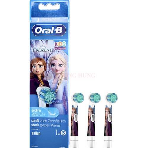 Đầu bàn chải thay thế bàn chải điện trẻ em Oral-B Disney Frozen Extra Soft 91823411 (Set 3 cái)