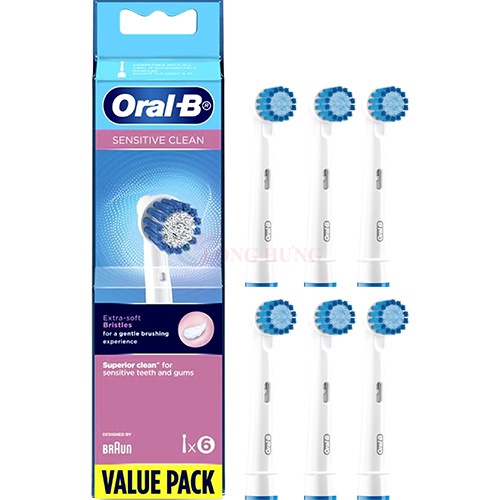 Đầu bàn chải điện Oral-B Sensitive Clean 90064058 (Set 6 cái)