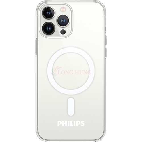 Ốp lưng trong suốt chống sốc hổ trợ sạc không dây Philips Magnetic Phone Case iPhone 14 Pro DLK9614CP/74