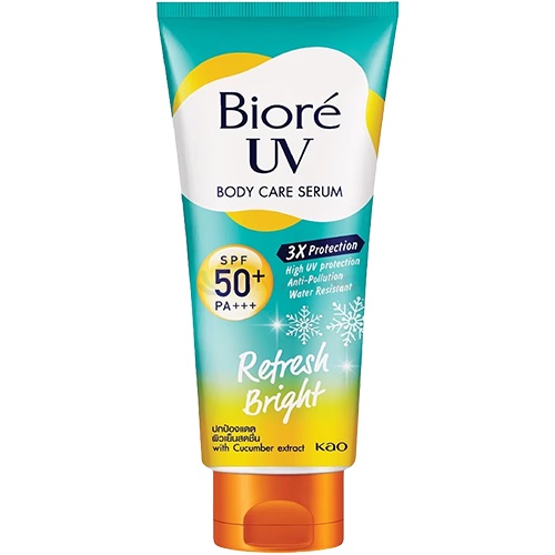 Serum chống nắng Bioré UV Body Care Serum Refresh Bright SPF50+ PA+++ giúp kháng bụi và dưỡng sáng da (150ml)