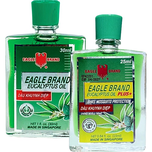 Combo Dầu khuynh diệp con ó Eagle Brand Eucalyptus Oil Plus+ (25ml) + Dầu khuynh diệp con ó Eagle Brand Eucalyptus Oil (30ml)