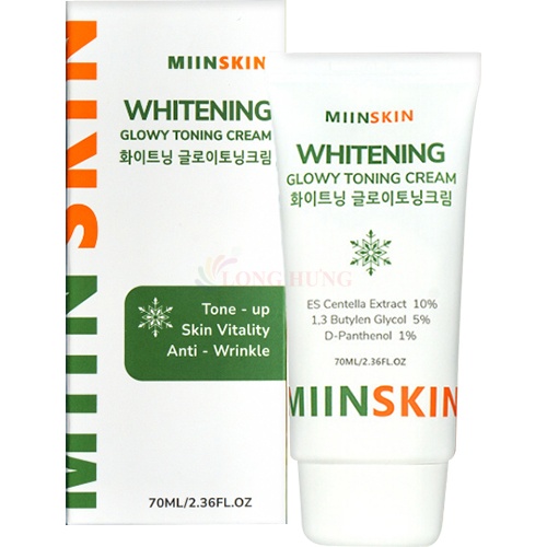 Kem dưỡng trắng nâng tông MIINSKIN Whitening Glowy Toning Cream (70ml)