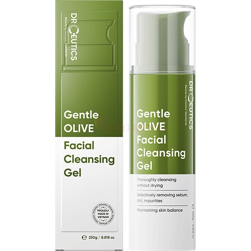 Gel rửa mặt tạo bọt DrCeutics Gentle Olive Facial Cleansing Gel (250g)