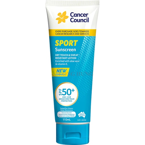 Kem chống nắng dành cho hoạt động thể thao Cancer Council Sport Sunscreen SPF50+ (35ml/110ml)