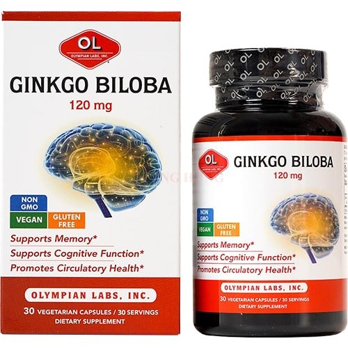 Viên uống Olympian Labs Ginkgo Biloba 120mg bổ não hỗ trợ cải thiện trí nhớ