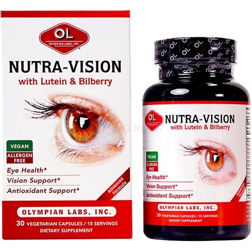 Viên uống Olympian Labs Nutra - Vision With Lutein & Bilberry hỗ trợ tăng cường thị lực