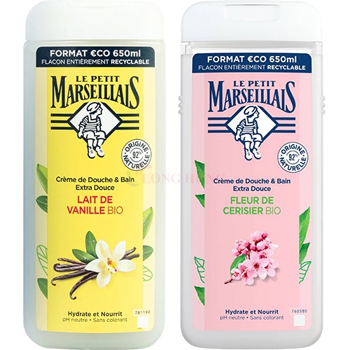 Sữa tắm 92% hữu cơ Le Petit Marseillais (650ml)