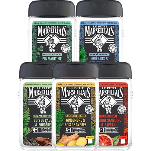 Gel tắm 92% hữu cơ Le Petit Marseillais 4 in 1 (250ml)