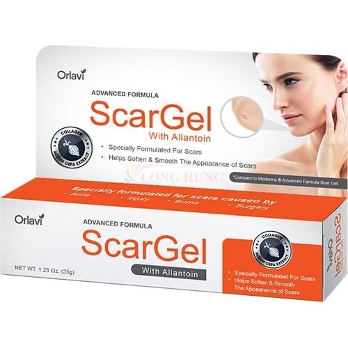 Kem bôi hỗ trợ làm mờ sẹo Orlavi ScarGel with Allantoin (35g)